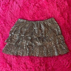 Grey sequin mini skirt